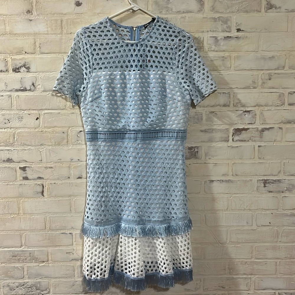 INA Blue&White Crocheted Dress SzLG